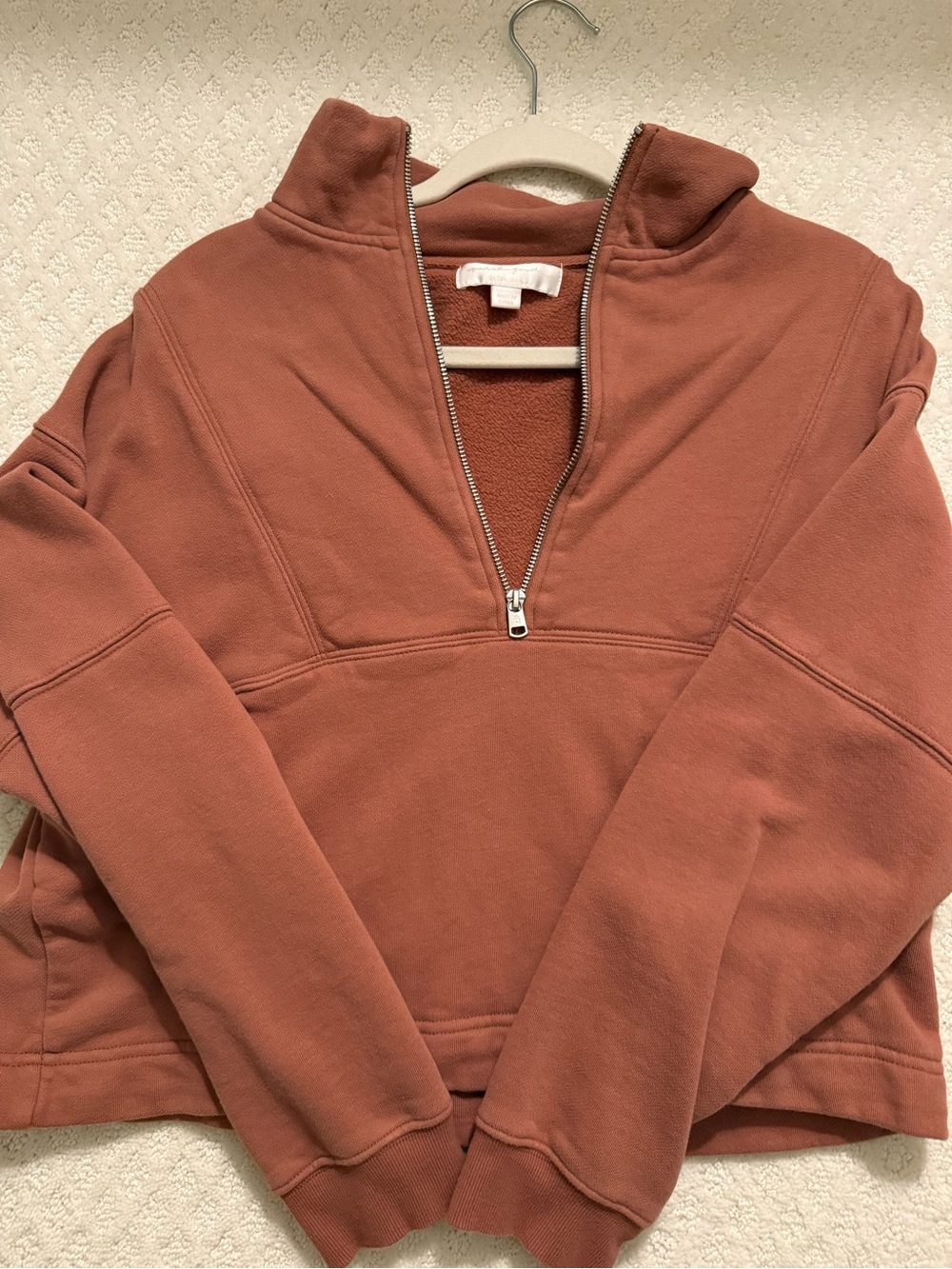 Spiritual Gangster Half-Zip Pullover in Terracotta